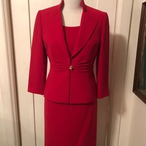 Tahari Red 3 Piece Suite Size 2 Petite